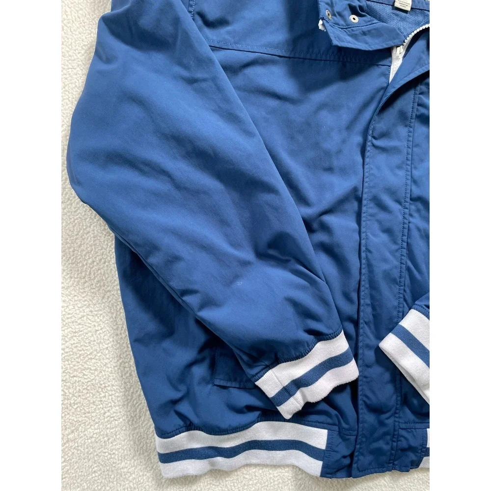 AE American Eagle‎ Mens XXL Bomber Jacket Blue Striped Cuffs Trim Lined Premium